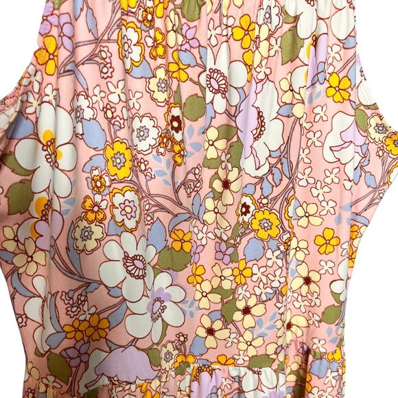 Nine Britton Lulu Knit Pink Floral Spaghetti Strap Dress M - Picture 6 of 8